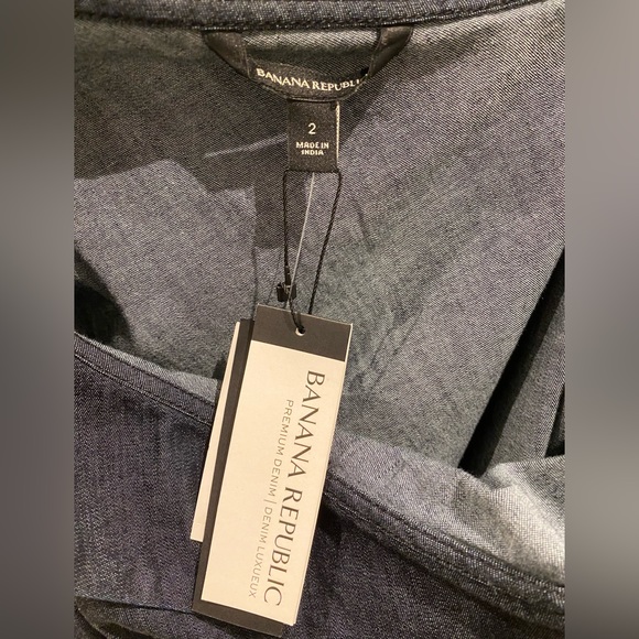 Banana Republic One Shoulder Ruffle Denim Blouse - Picture 4 of 6